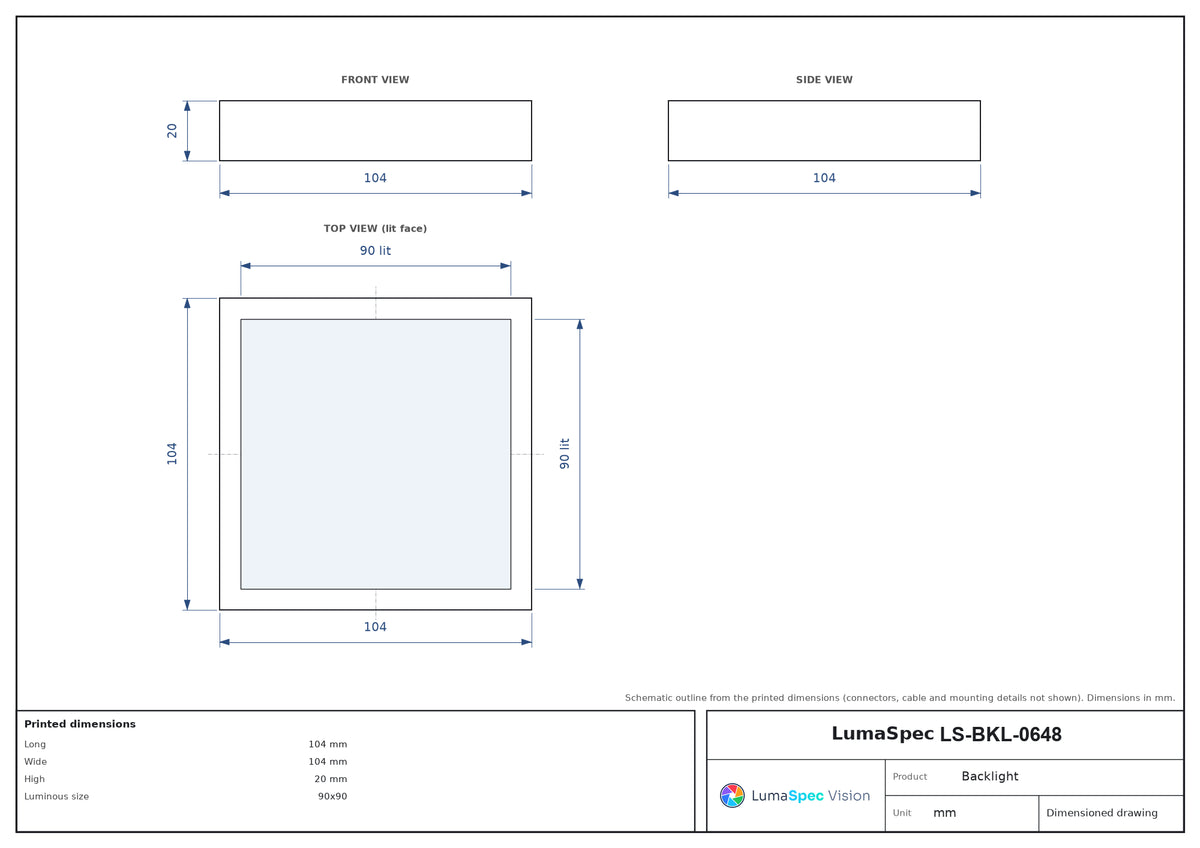 LS-BKL-0648 dimensions (mm)