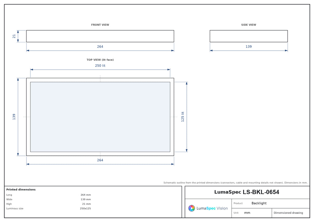 LS-BKL-0654 dimensions (mm)