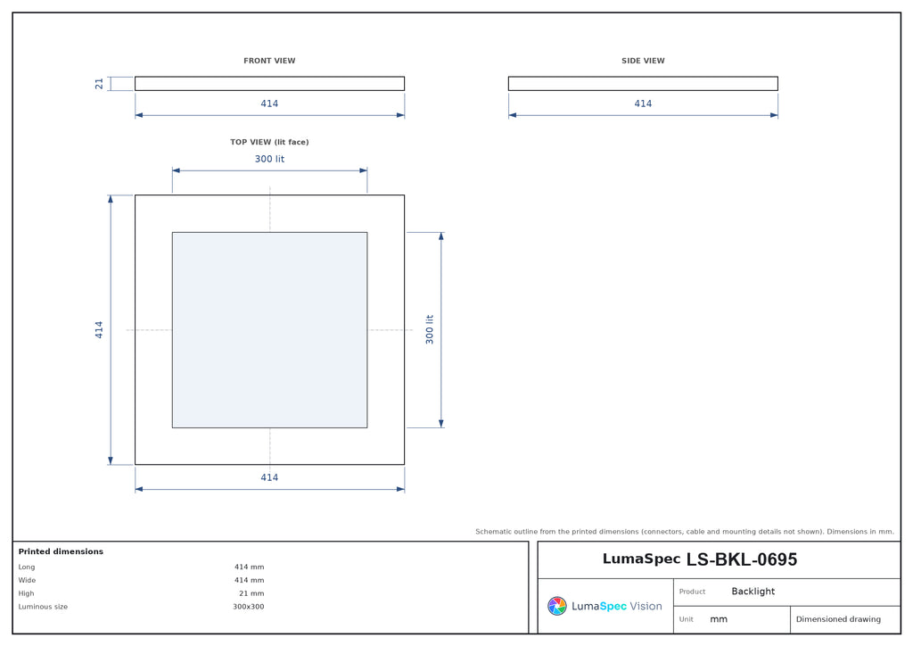 LS-BKL-0695 dimensions (mm)