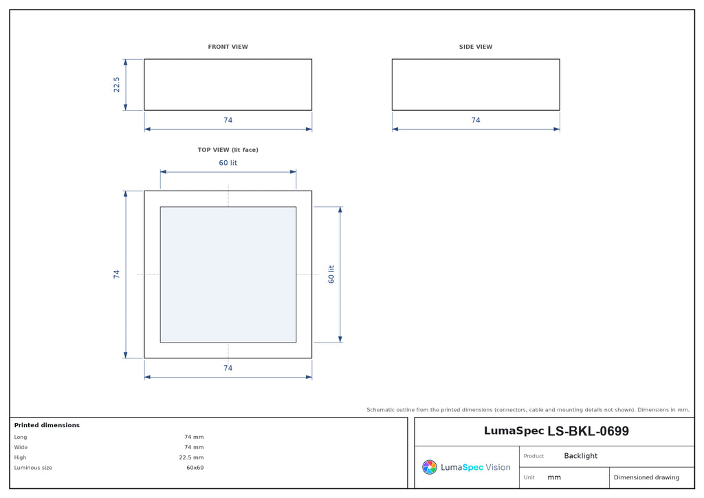 LS-BKL-0699 dimensions (mm)