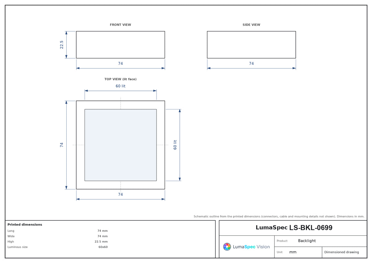 LS-BKL-0699 dimensions (mm)