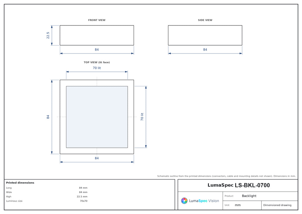 LS-BKL-0700 dimensions (mm)