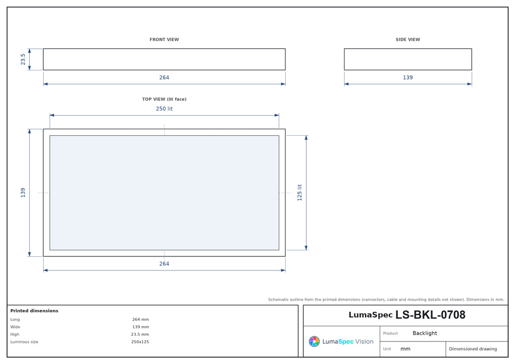 LS-BKL-0708 dimensions (mm)