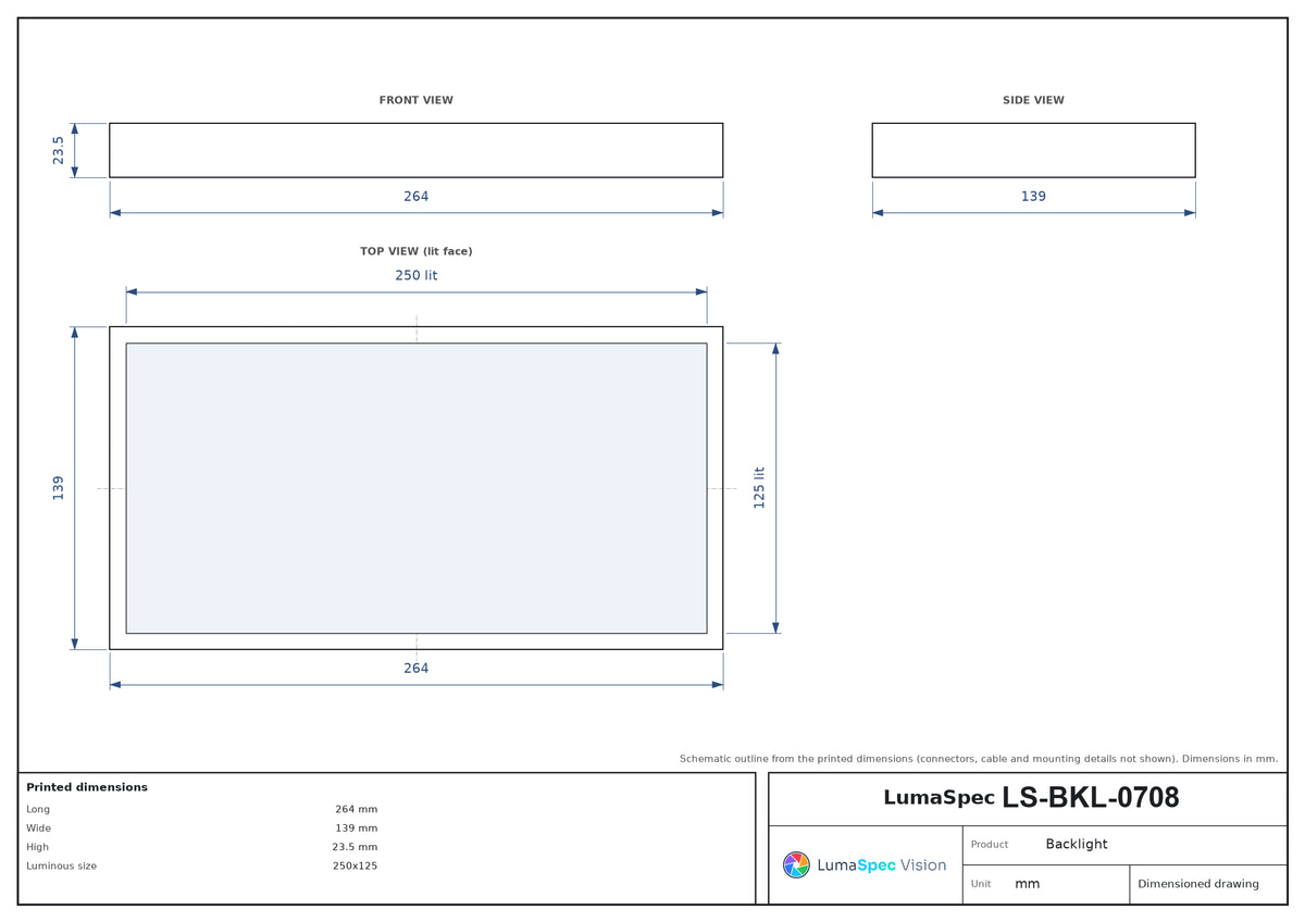 LS-BKL-0708 dimensions (mm)