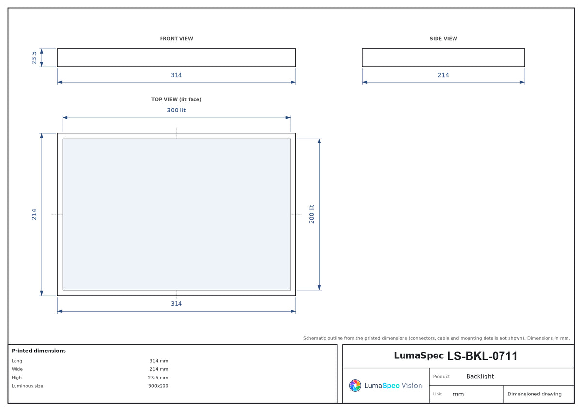 LS-BKL-0711 dimensions (mm)