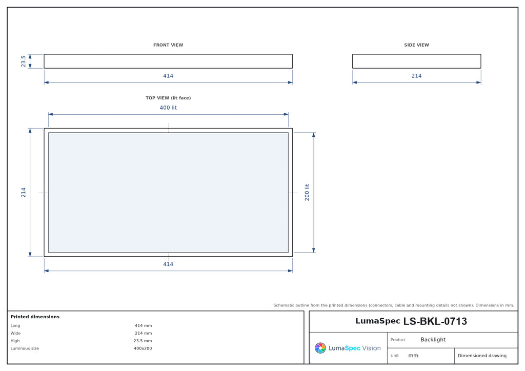 LS-BKL-0713 dimensions (mm)