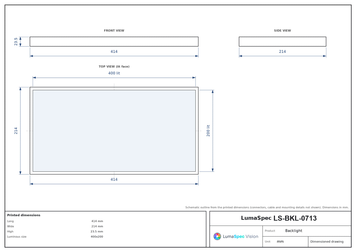 LS-BKL-0713 dimensions (mm)