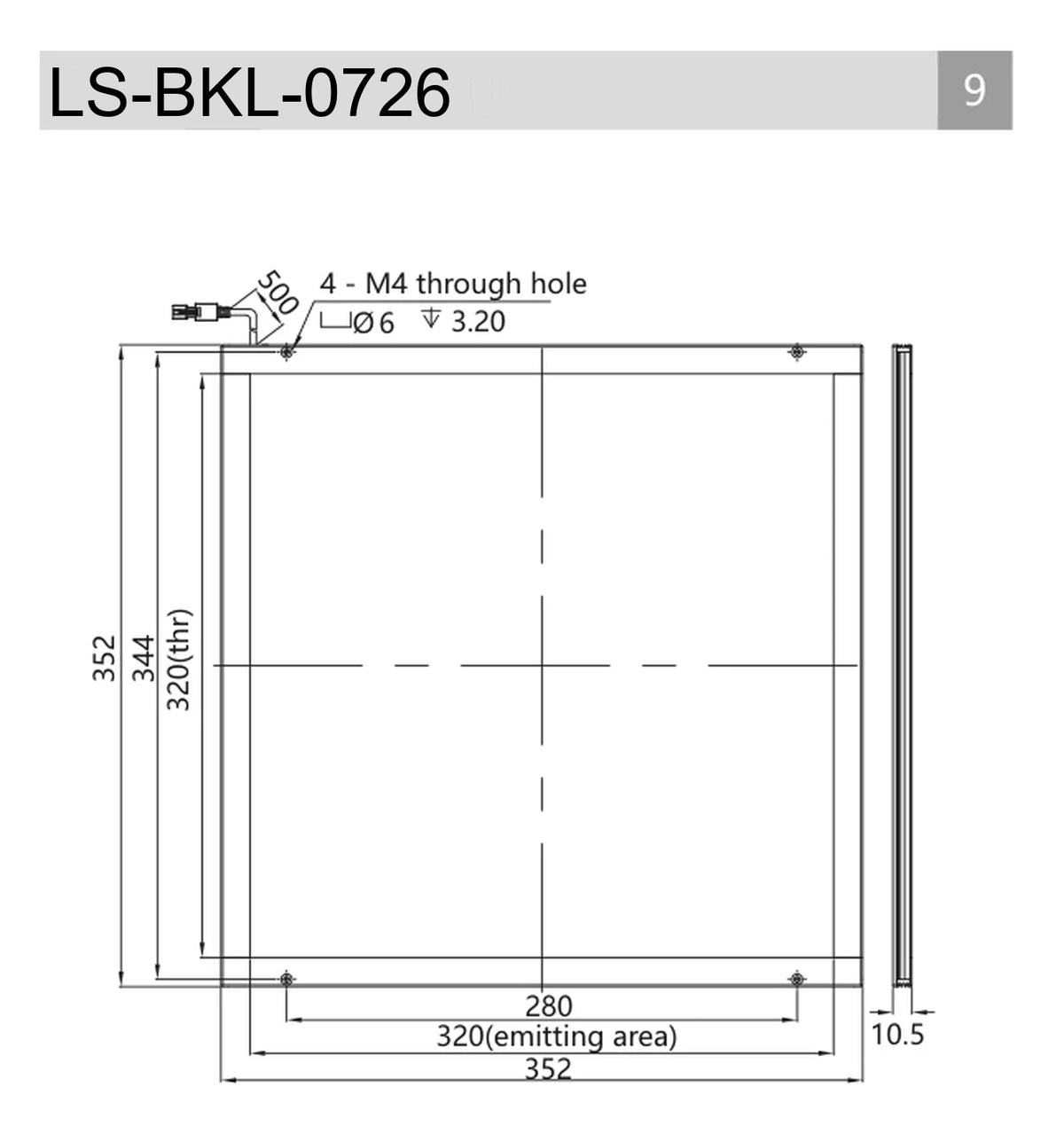 LS-BKL-0726 dimensions (mm)