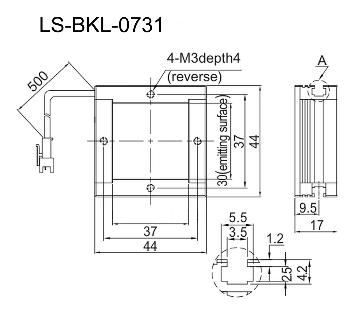 LS-BKL-0731 dimensions (mm)