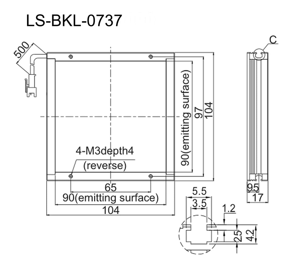 LS-BKL-0737 dimensions (mm)