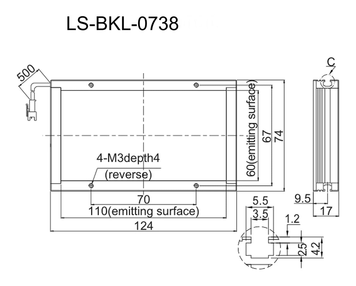 LS-BKL-0738 dimensions (mm)