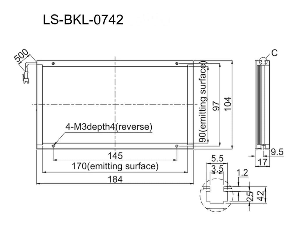LS-BKL-0742 dimensions (mm)