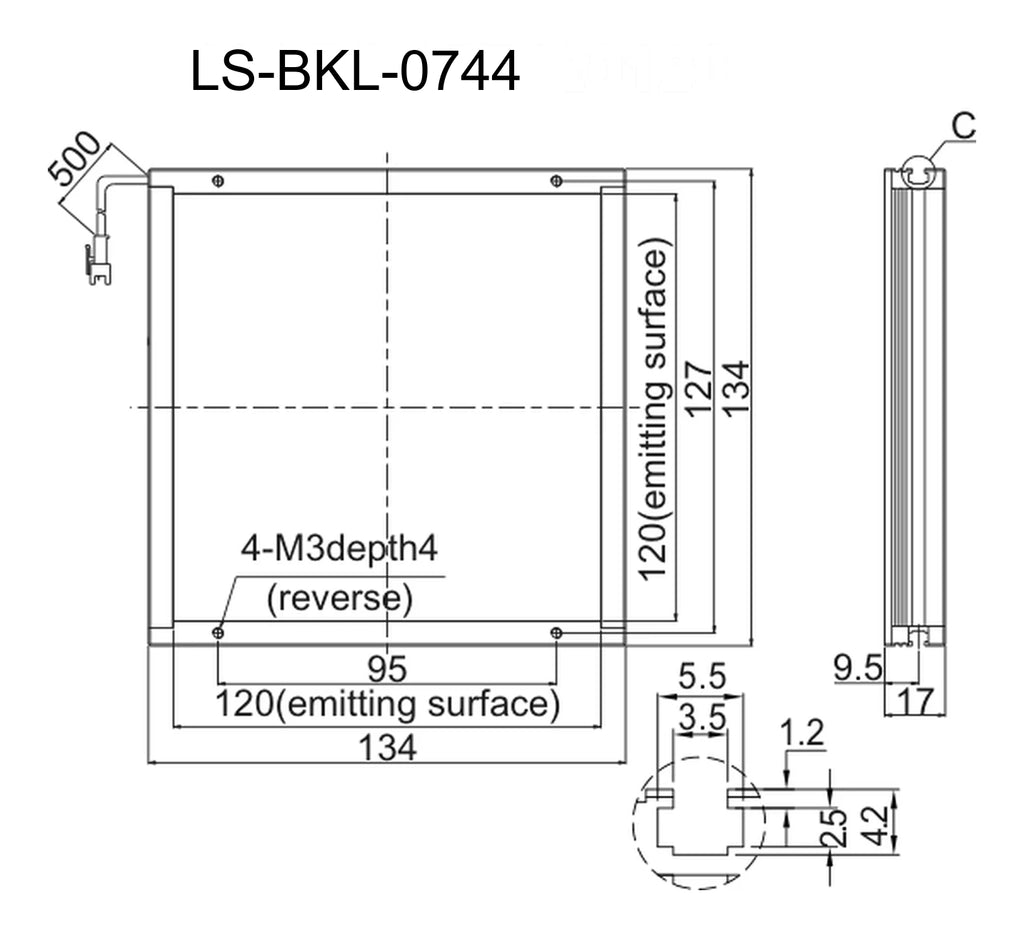 LS-BKL-0744 dimensions (mm)