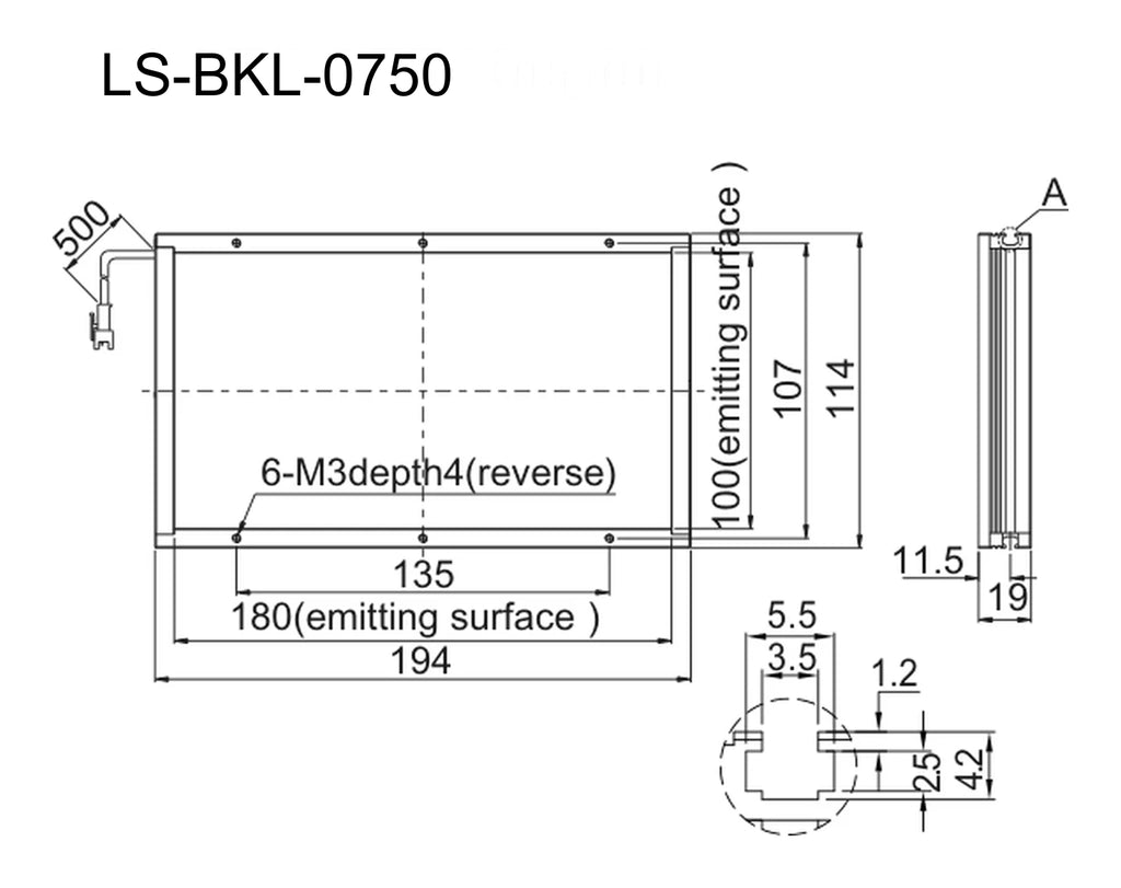 LS-BKL-0750 dimensions (mm)