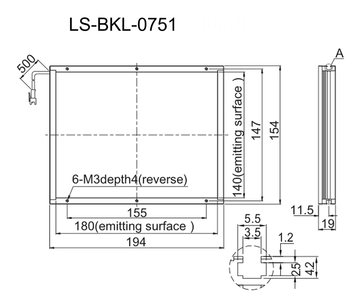 LS-BKL-0751 dimensions (mm)