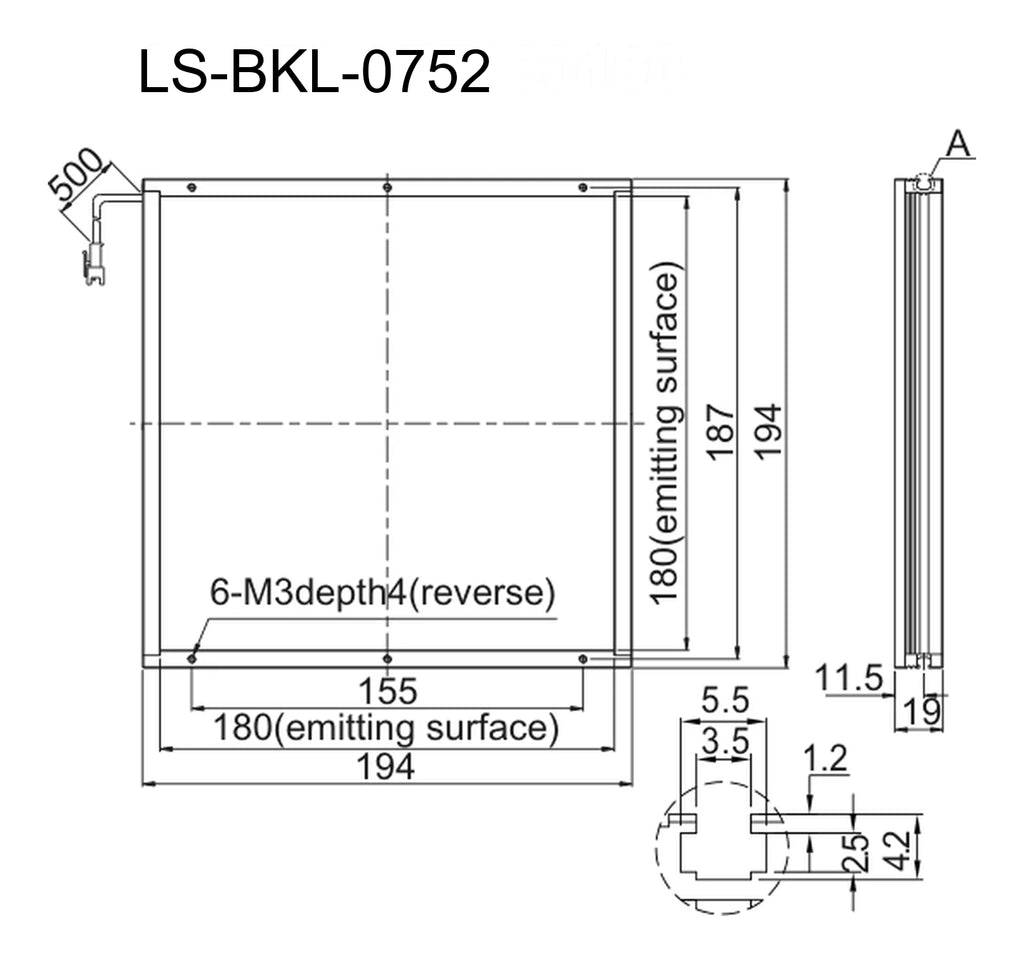 LS-BKL-0752 dimensions (mm)
