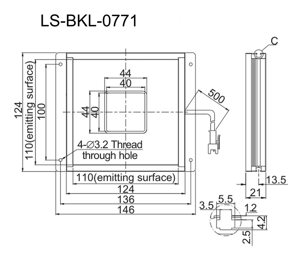 LS-BKL-0771 dimensions (mm)