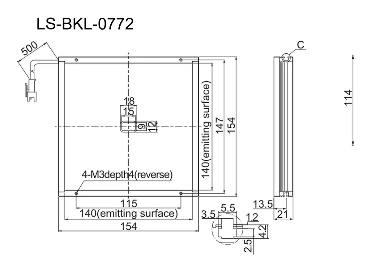 LS-BKL-0772 dimensions (mm)