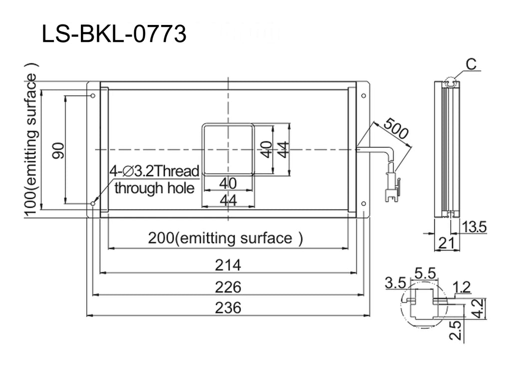 LS-BKL-0773 dimensions (mm)