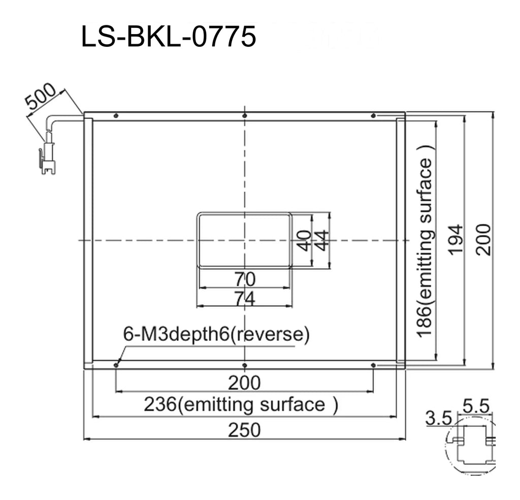 LS-BKL-0775 dimensions (mm)