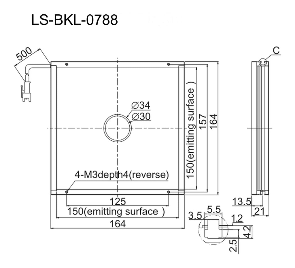 LS-BKL-0788 dimensions (mm)
