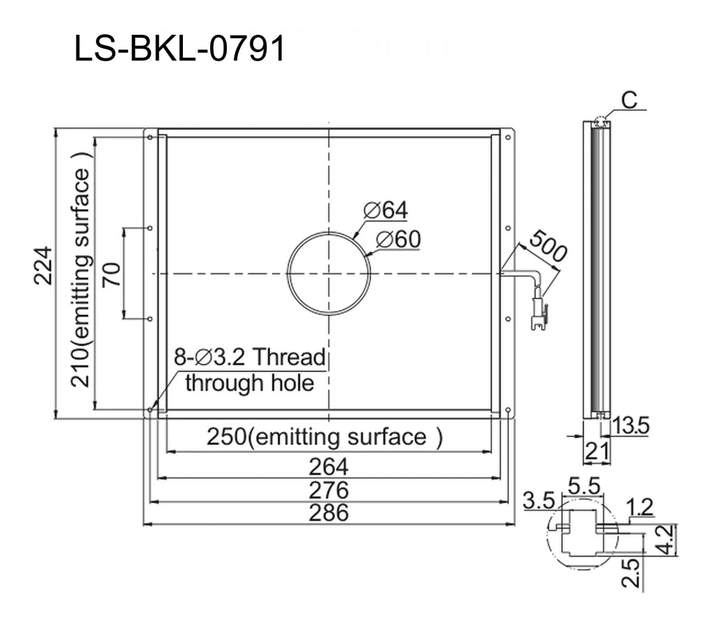 LS-BKL-0791 dimensions (mm)