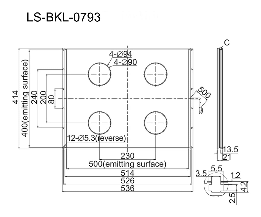 LS-BKL-0793 dimensions (mm)