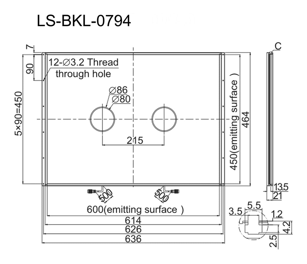 LS-BKL-0794 dimensions (mm)