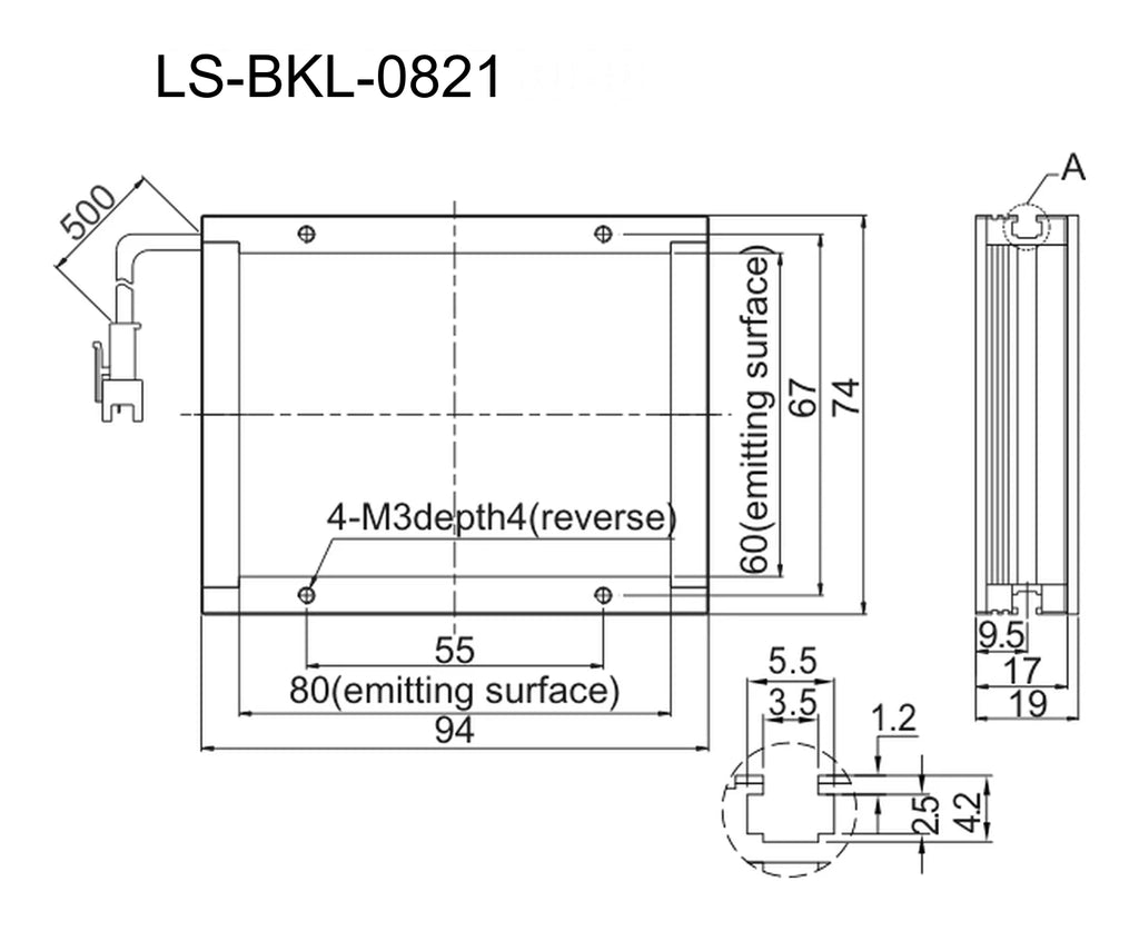 LS-BKL-0821 dimensions (mm)
