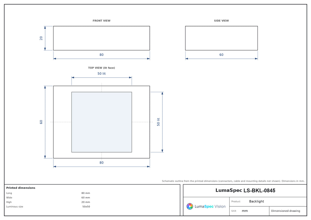 LS-BKL-0845 dimensions (mm)