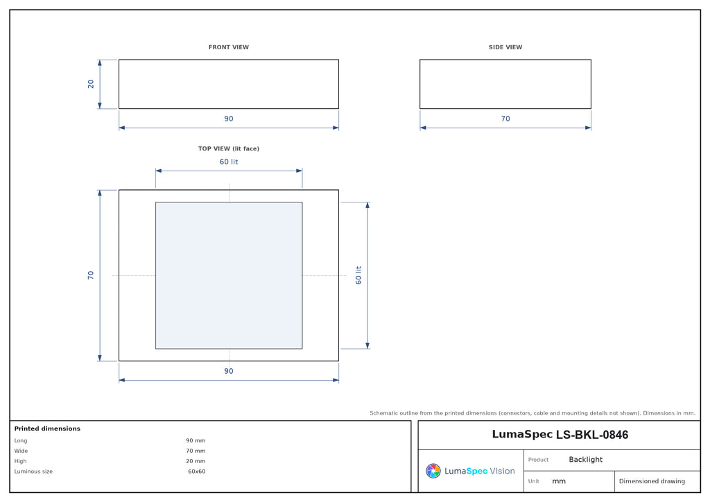 LS-BKL-0846 dimensions (mm)