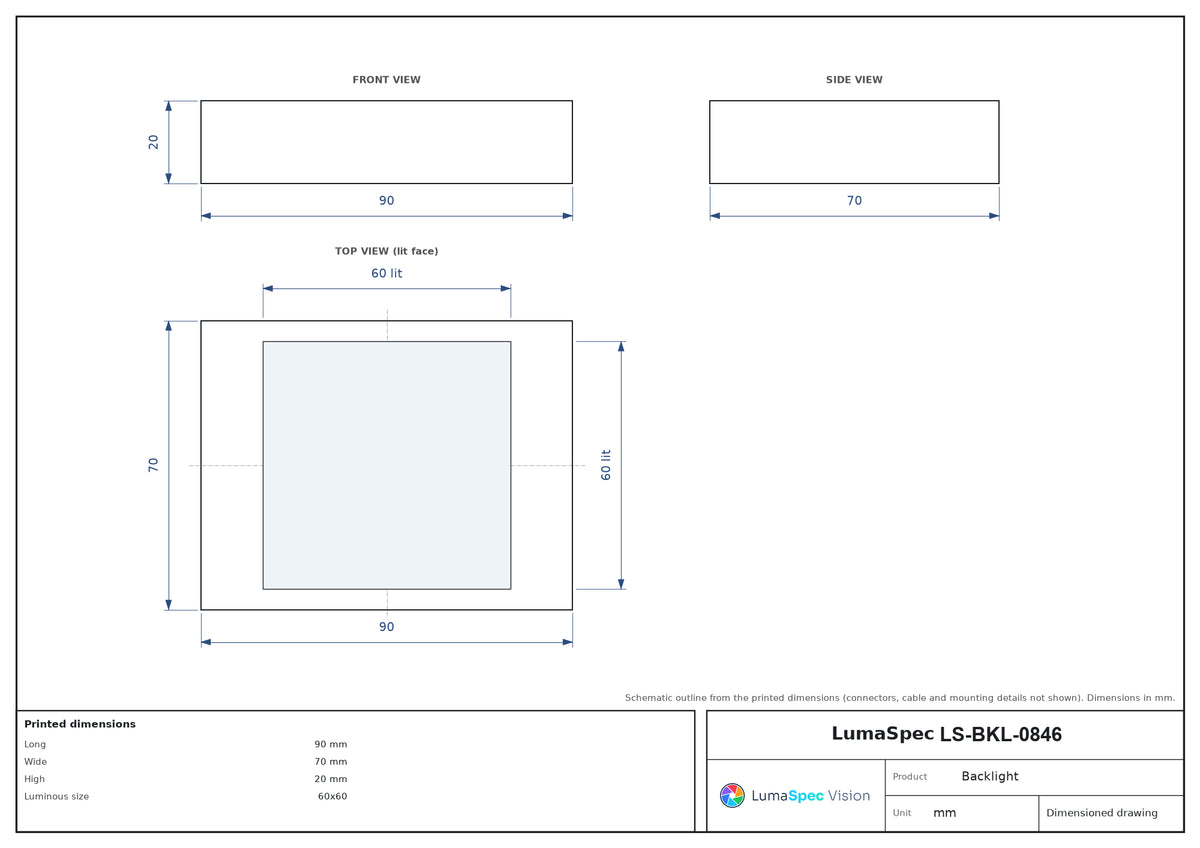 LS-BKL-0846 dimensions (mm)