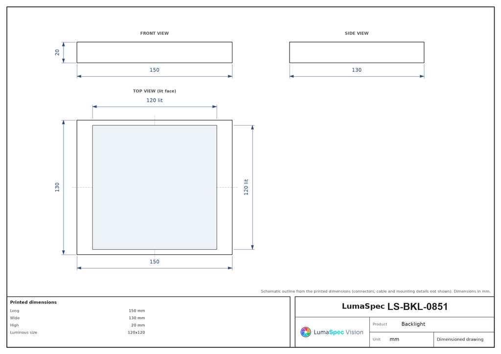LS-BKL-0851 dimensions (mm)