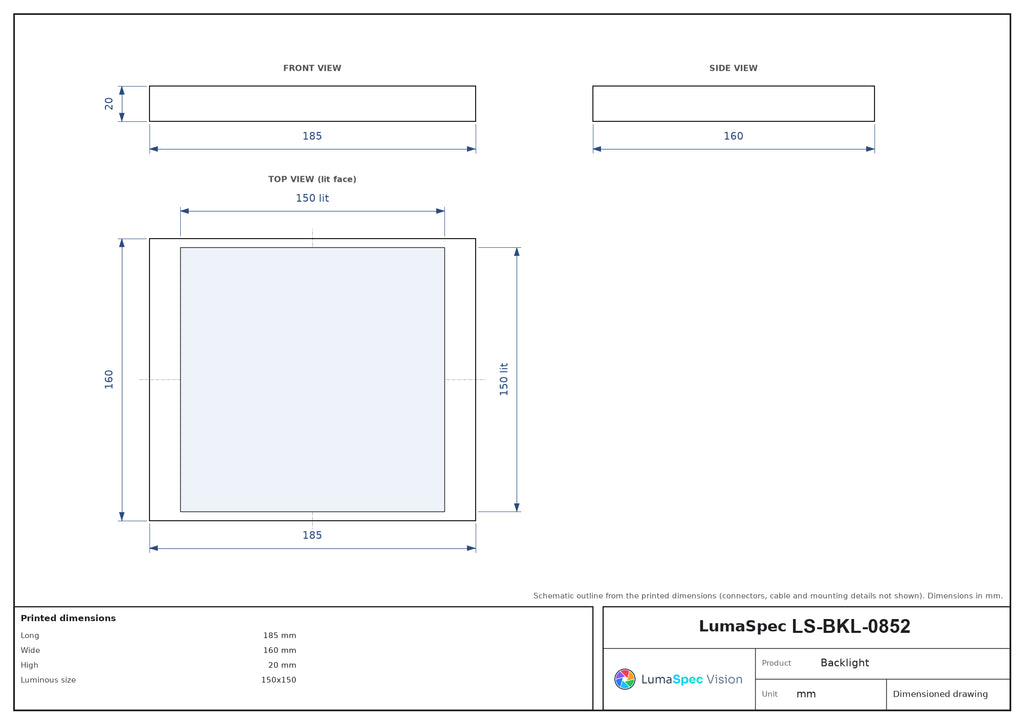 LS-BKL-0852 dimensions (mm)