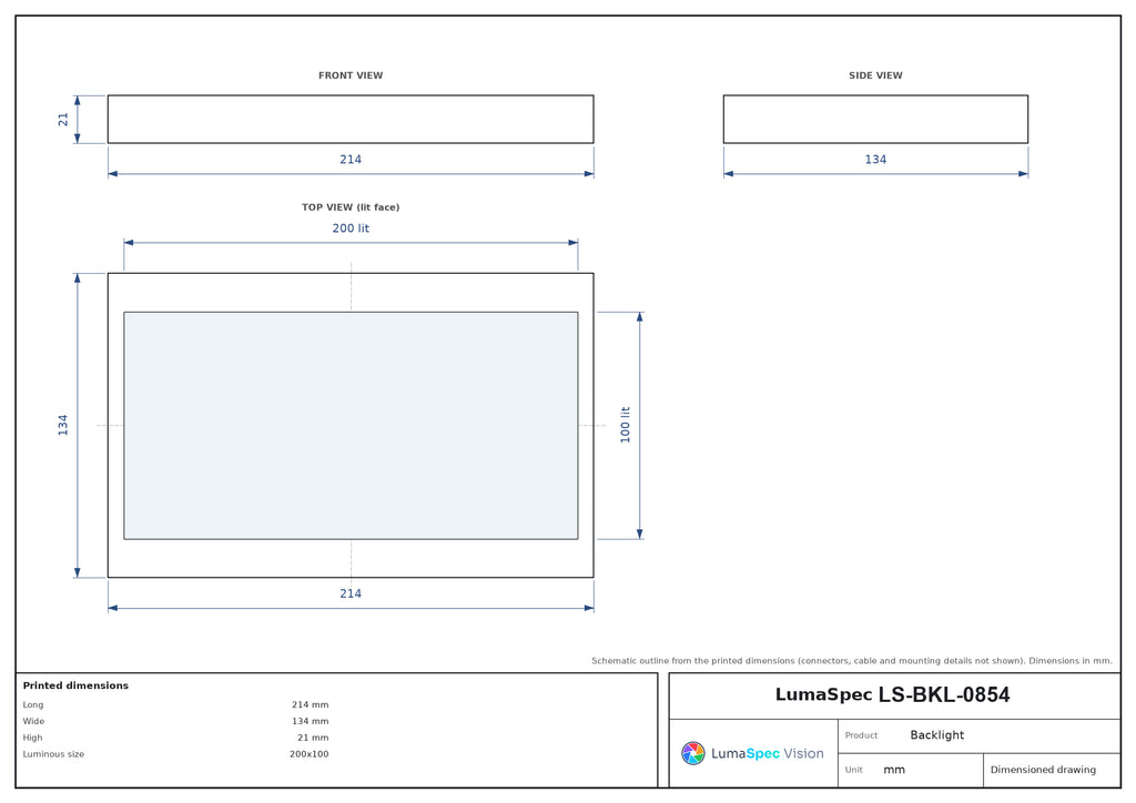LS-BKL-0854 dimensions (mm)