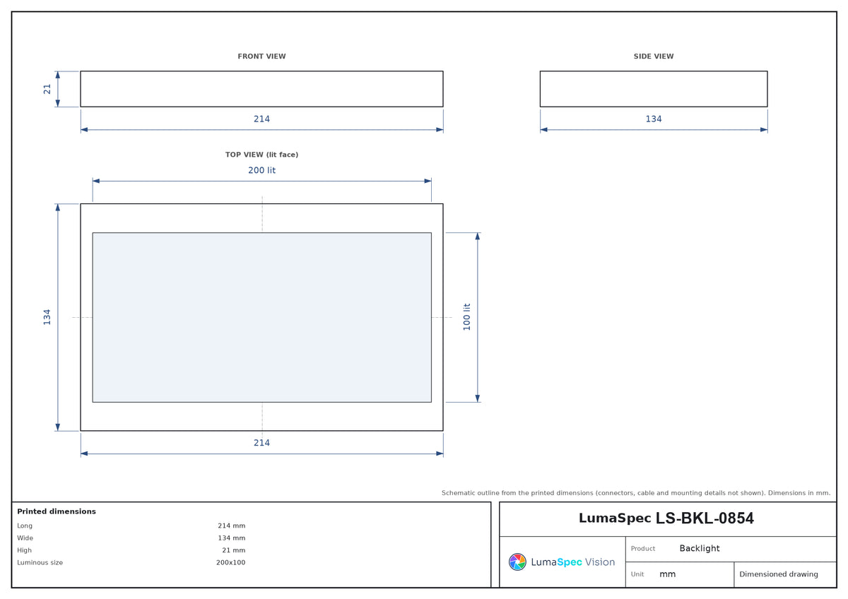 LS-BKL-0854 dimensions (mm)