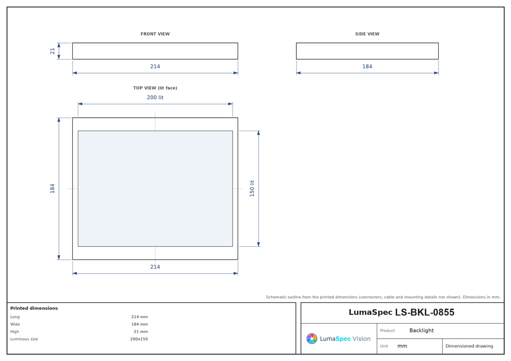LS-BKL-0855 dimensions (mm)