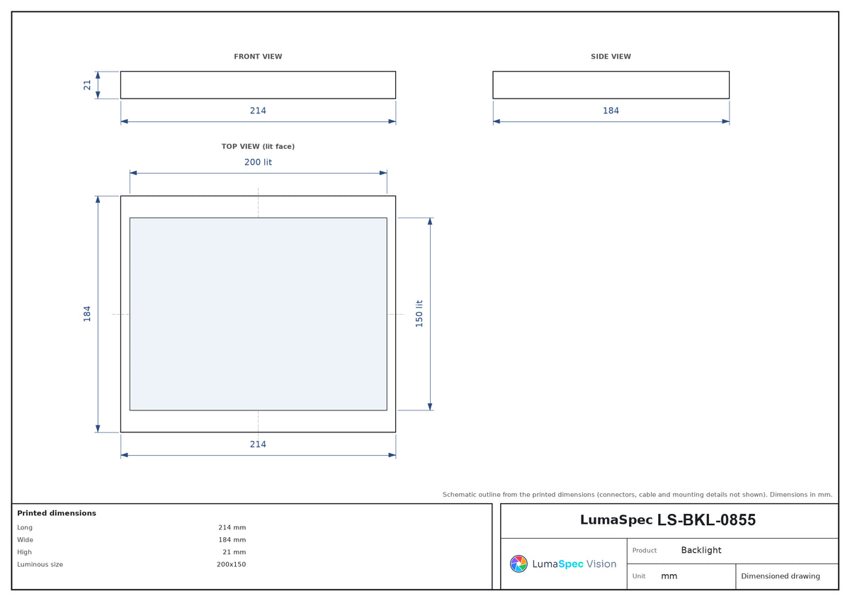 LS-BKL-0855 dimensions (mm)