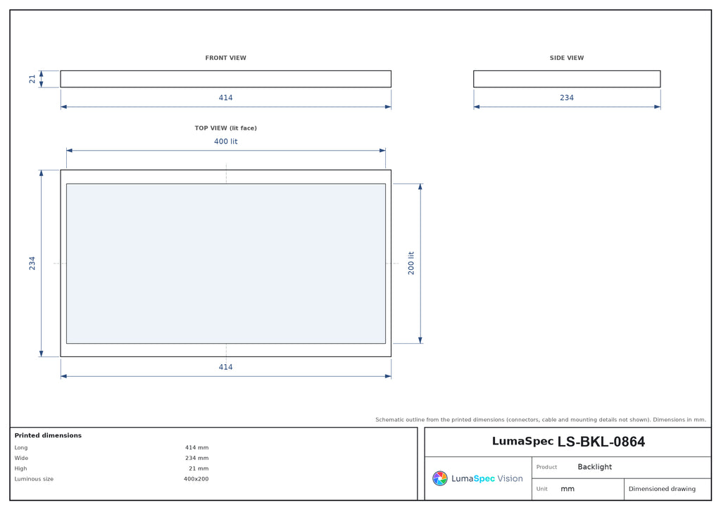 LS-BKL-0864 dimensions (mm)