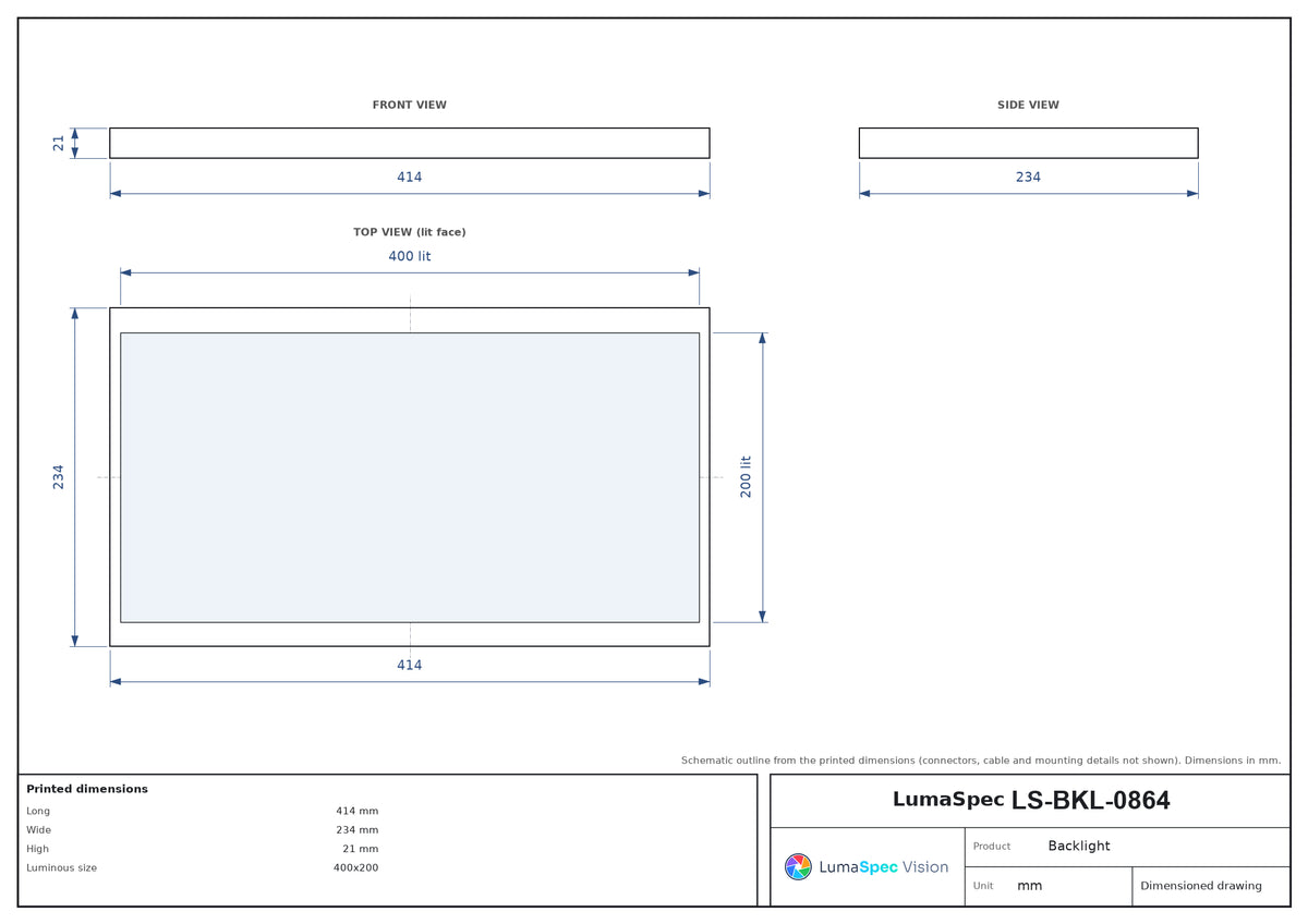LS-BKL-0864 dimensions (mm)