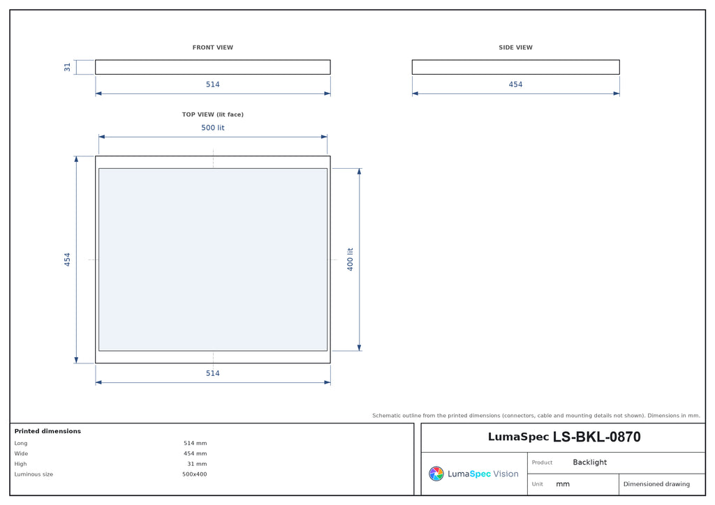 LS-BKL-0870 dimensions (mm)