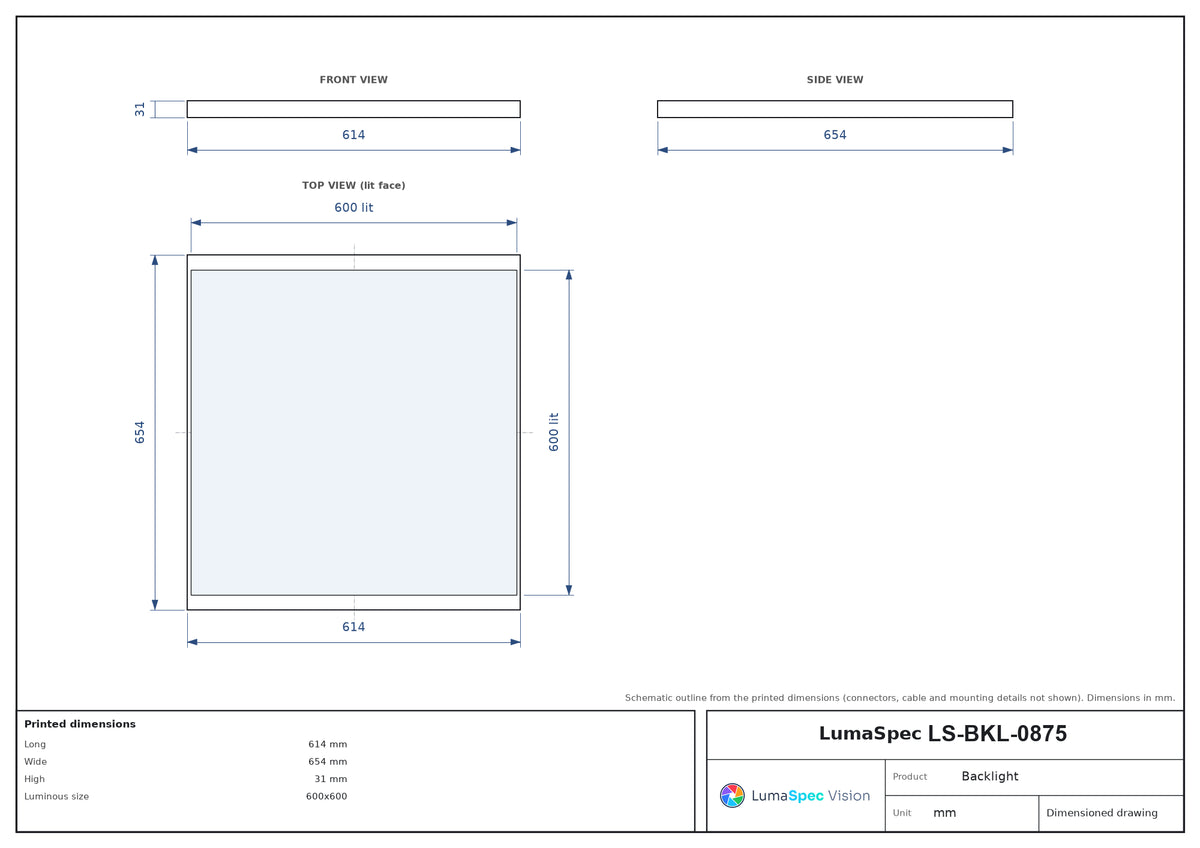 LS-BKL-0875 dimensions (mm)