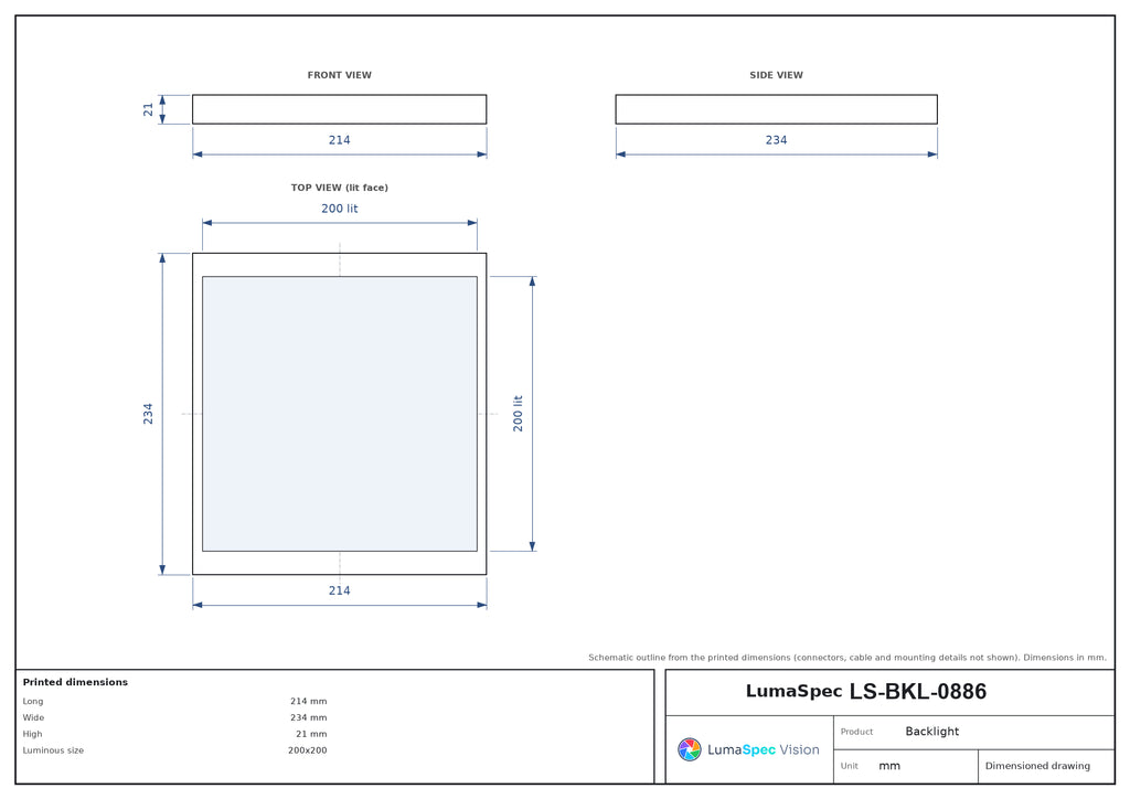 LS-BKL-0886 dimensions (mm)