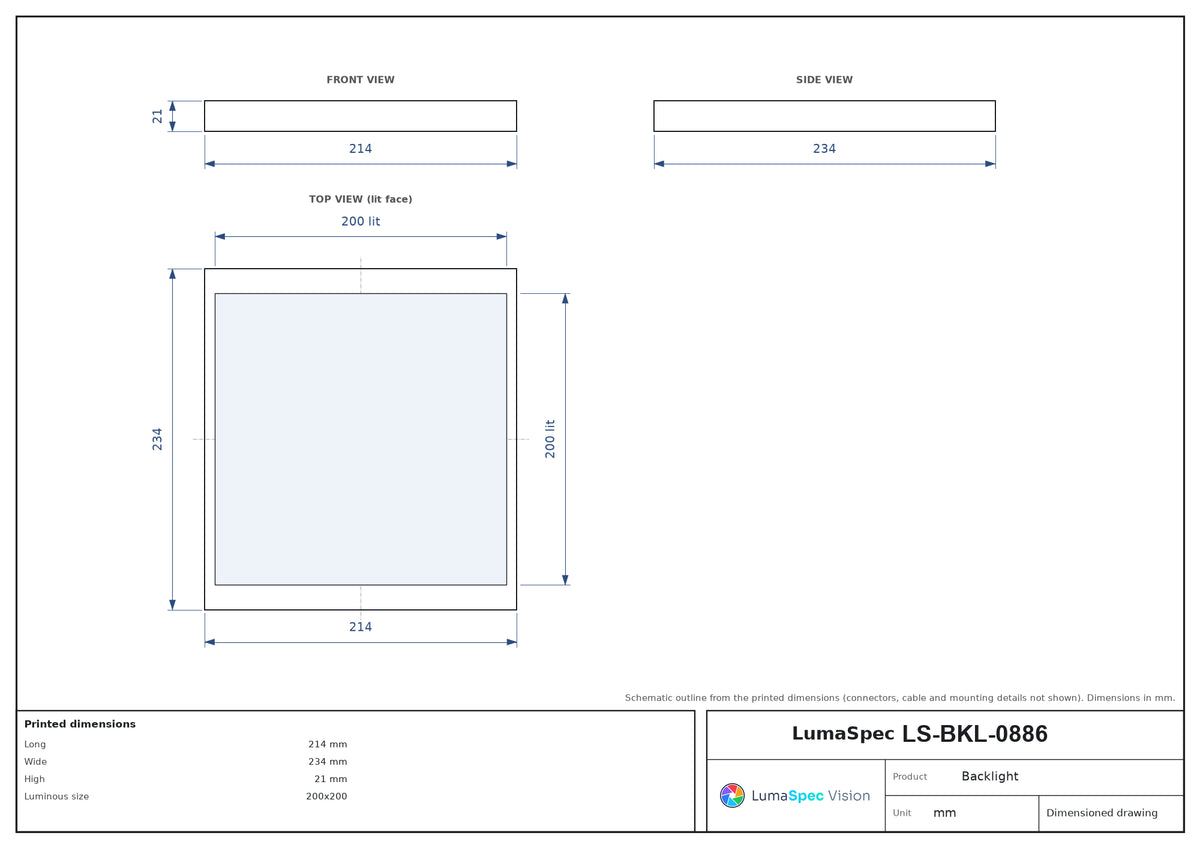 LS-BKL-0886 dimensions (mm)