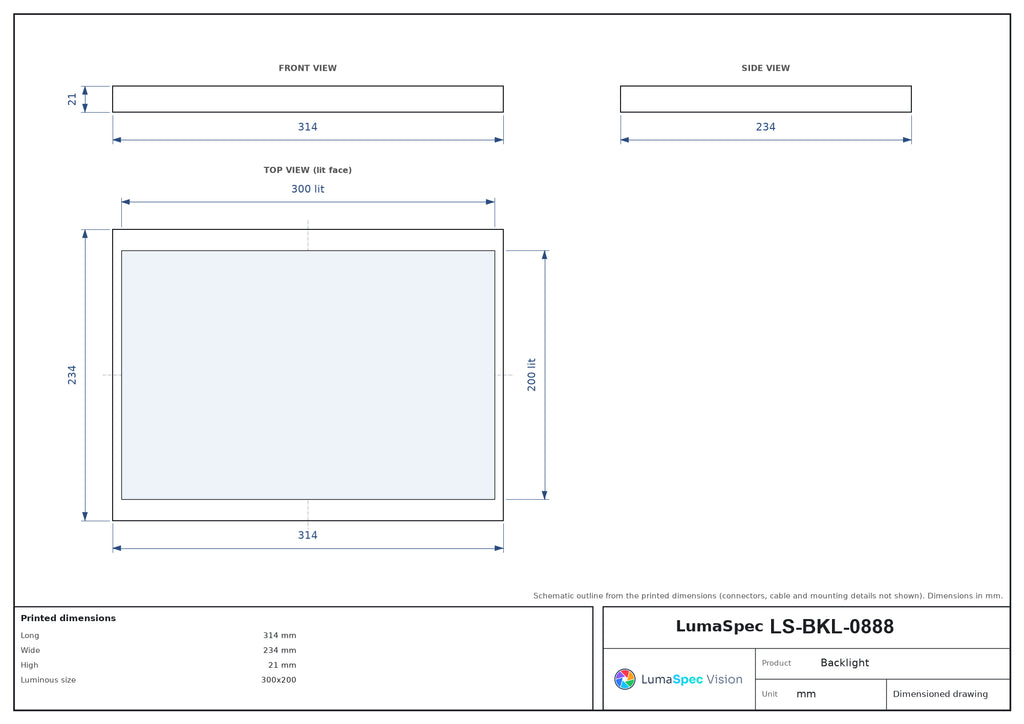 LS-BKL-0888 dimensions (mm)