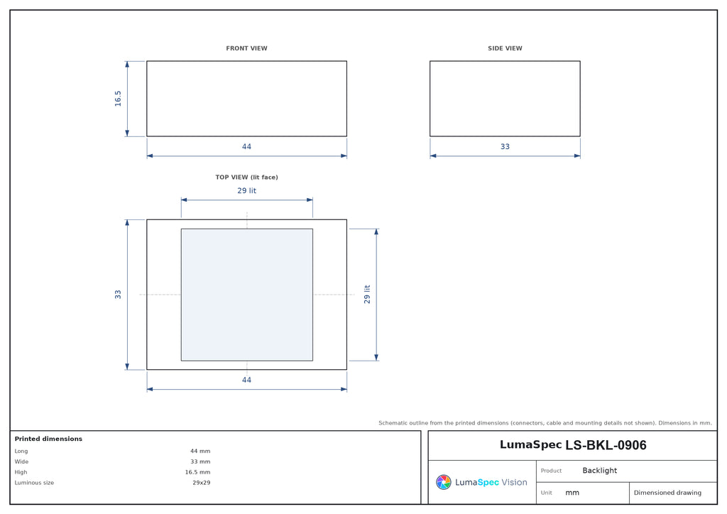 LS-BKL-0906 dimensions (mm)
