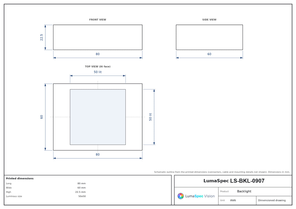 LS-BKL-0907 dimensions (mm)