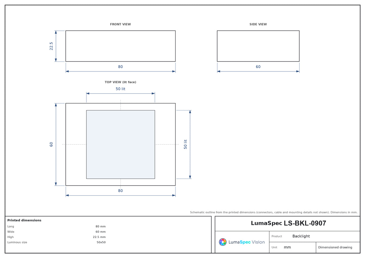 LS-BKL-0907 dimensions (mm)