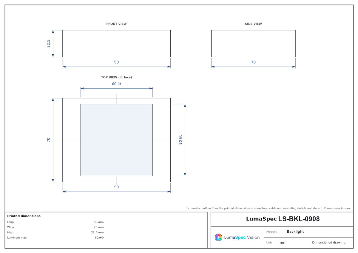 LS-BKL-0908 dimensions (mm)