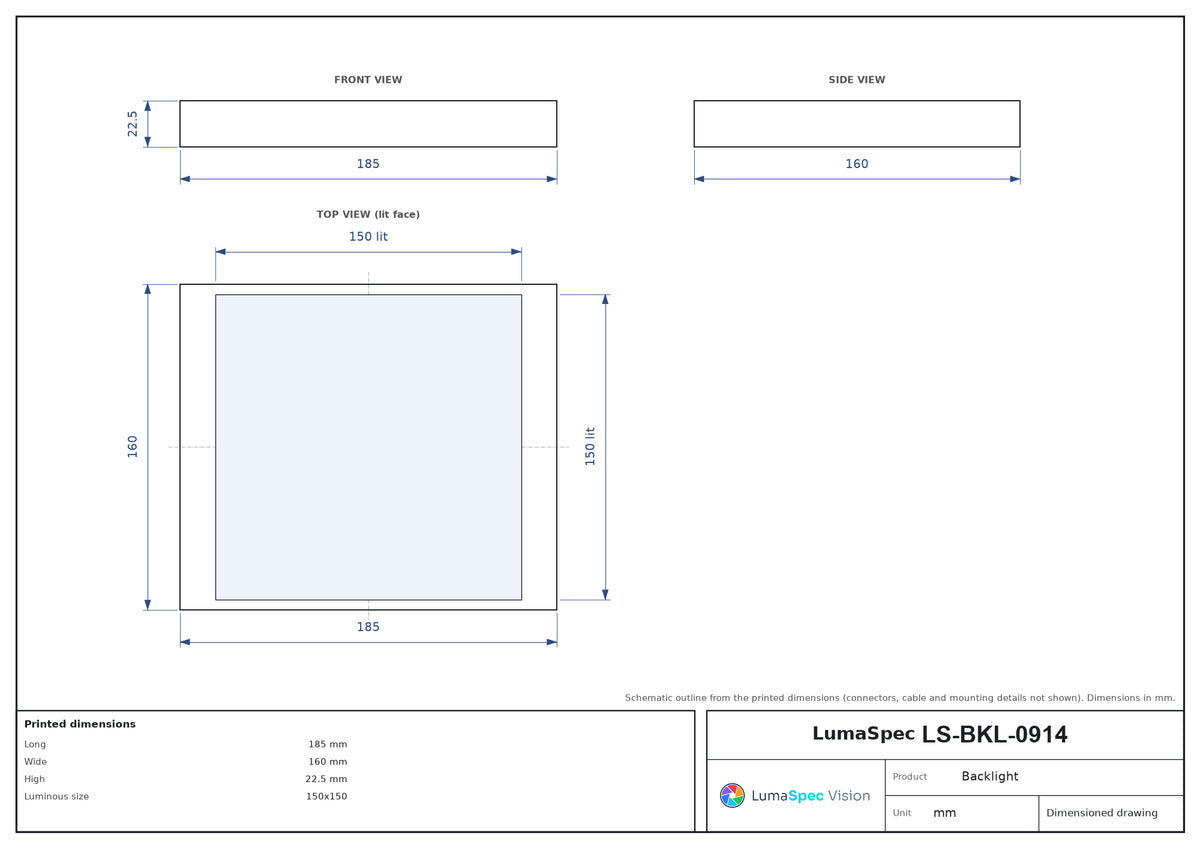 LS-BKL-0914 dimensions (mm)